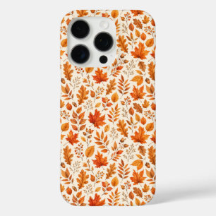 Warm Autumn Leaves Seamless Pattern iPhone 16 Pro Case