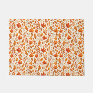 Warm Autumn Leaves Seamless Pattern Doormat