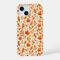 Warm Autumn Leaves Seamless Pattern