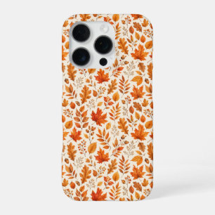 Warm Autumn Leaves Seamless Pattern iPhone 16 Pro Case