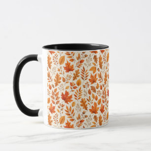Warm Autumn Leaves Seamless Pattern Mug