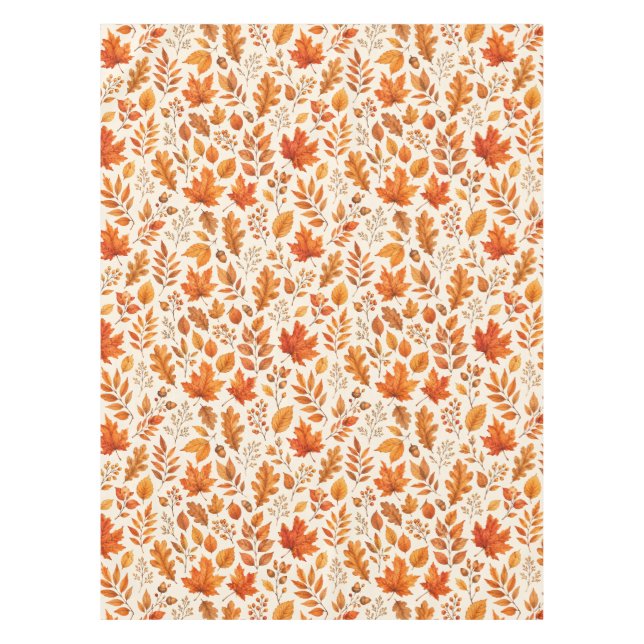 Warm Autumn Leaves Seamless Pattern Tablecloth (Front)
