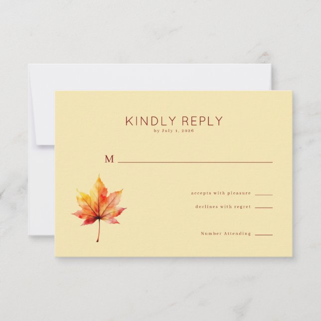 Warm Autumn Maple Leaf Invitation (Front)