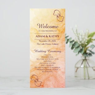 Warm Autumn Marble Wedding Program Programme