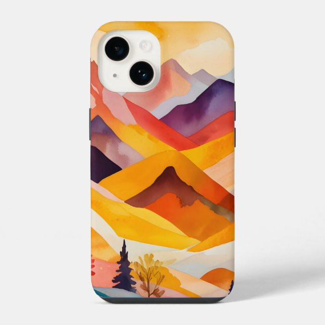 Warm Autumn Mountains iPhone Case (Back)