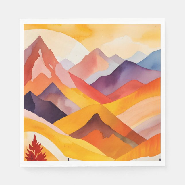Warm Autumn Mountains Napkin (Front)