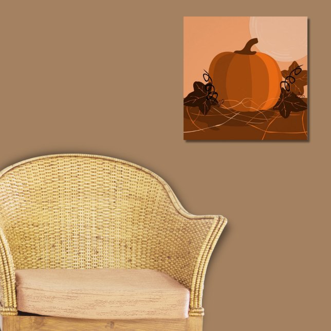Warm Autumn Season Orange Pumpkin Poster (Traditional Orange Pumpkin Poster)