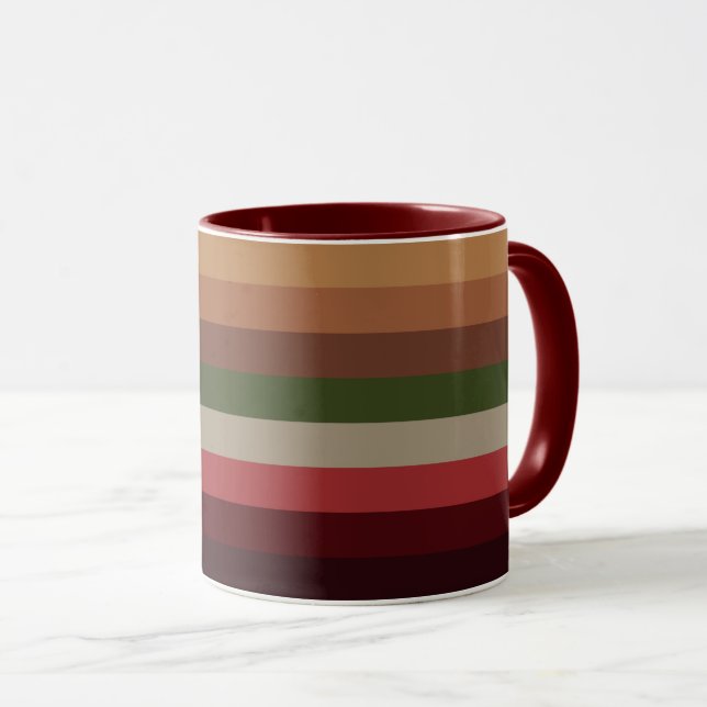 Warm Autumn Stripes Coffee Mug (Front Right)