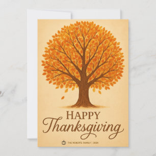 Warm Autumn Tree Happy Thanksgiving Greeting Card