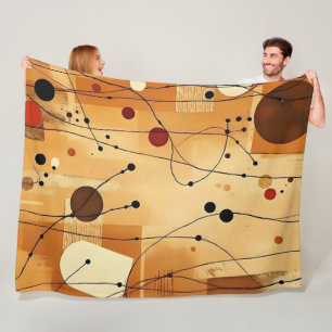Warm Beige Abstract Aesthetic Fleece Blanket