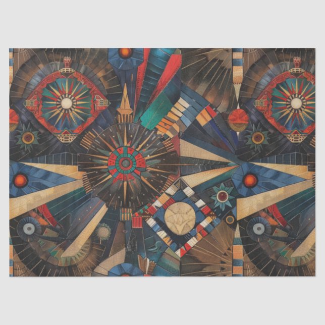Warm Beige "Ancient Indigenous Chronicles" Tissue  Paper (Front)