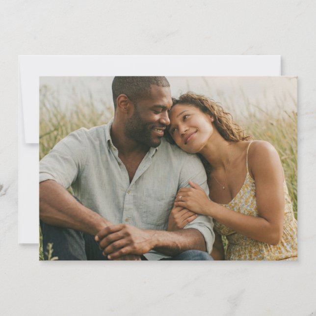 Warm Beige Floral Photo Invitation (Front)