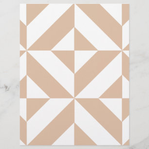 Warm Beige Geometric Deco Cube Scrapbook Paper