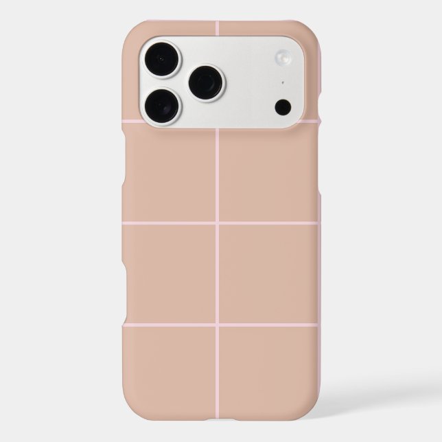 Warm Beige Grid Pattern Minimal Soft Check Design (Back)