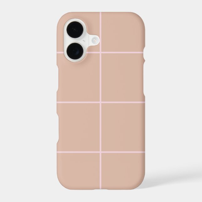 Warm Beige Grid Pattern Minimal Soft Check Design (Back)