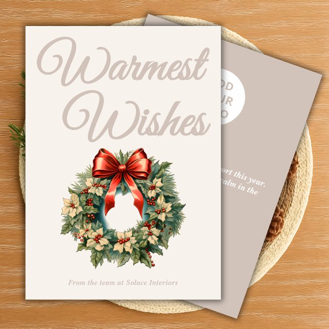 Warm Beige Script Christmas Card (Creator Uploaded)