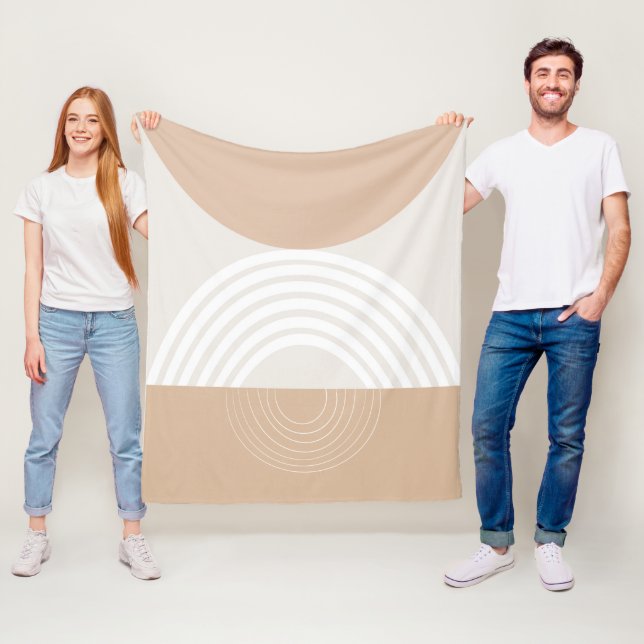 Warm Beige Sun Arch Balance #2 Fleece Blanket (In Situ)