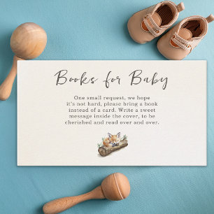 Warm Beige Woodland Fox Books Request Enclosure Card