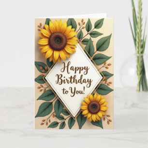 Warm Birthday Floral Card