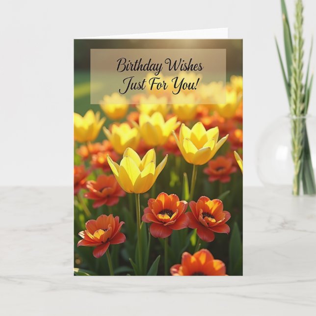 Warm Birthday Sunny Floral Card (Front)