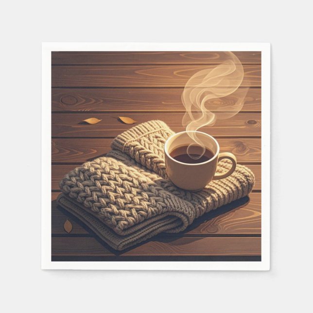 Warm blanket and steamy drink napkin (Front)