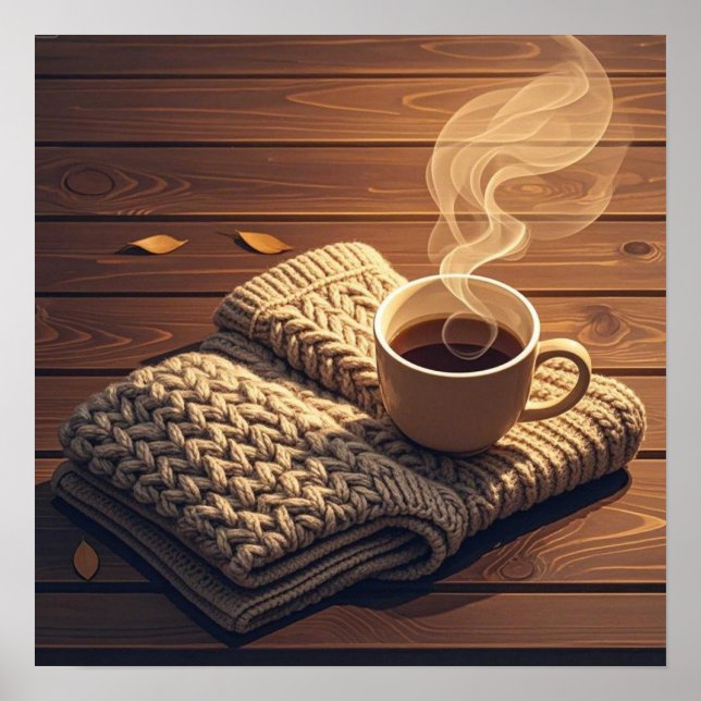 Warm blanket and steamy drink poster (Front)