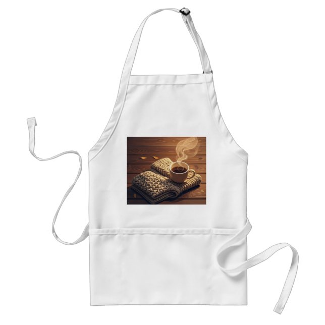 Warm blanket and steamy drink standard apron (Front)