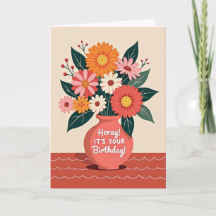 Warm Blooms Birthday Card