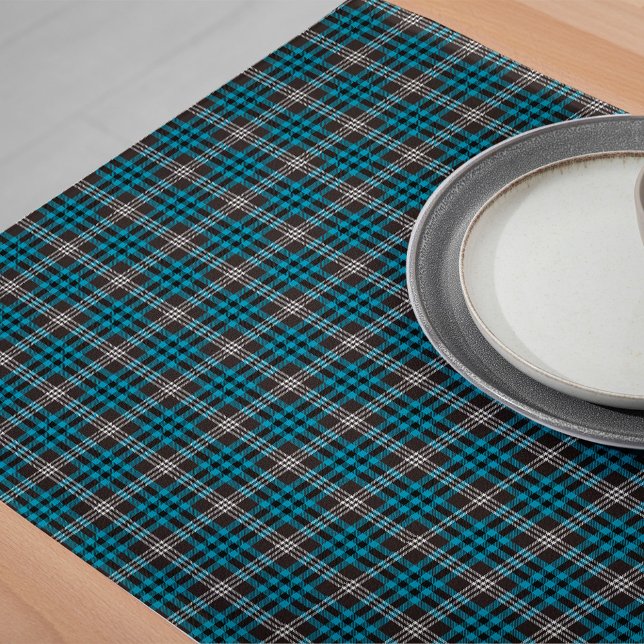 Warm Blue Grey Tartan– Gift for Family Gatherings Long Table Runner (Warm Blue Gray Tartan– Gift for Family Gatherings Long Table Runner)