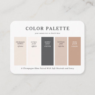 Warm Blush & Champagne Wedding Colour Palette Card