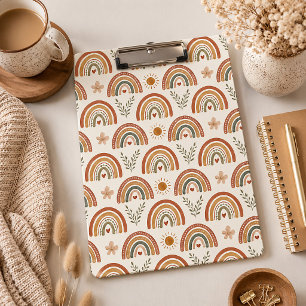 Warm Boho Watercolor Rainbow Clipboard