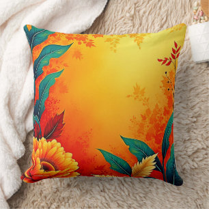 Warm Botanical Bloom Cushion