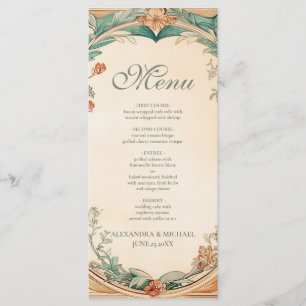 Warm Botanical Frame wedding Menu