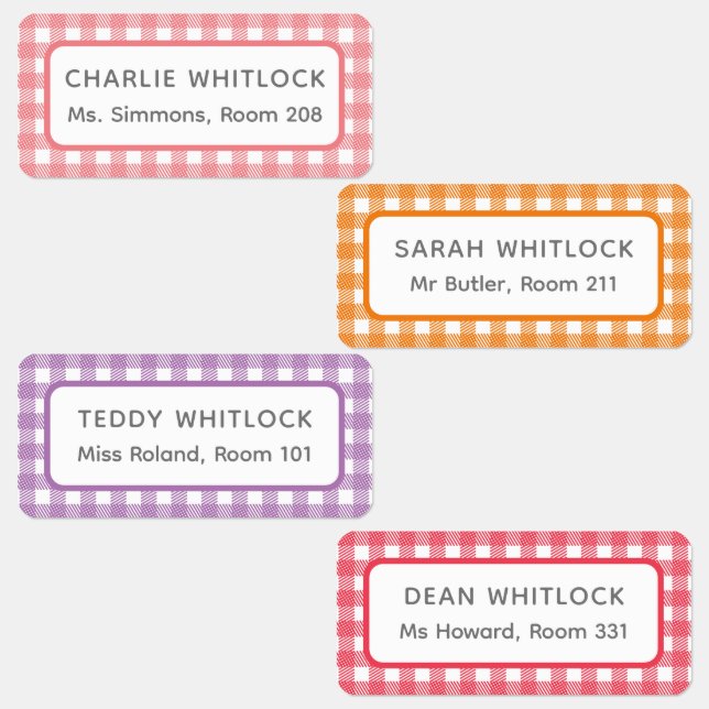 Warm Brights Gingham Plaid Four Kid School (Group)