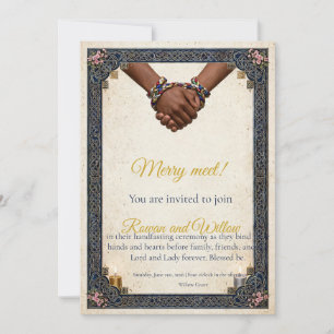 Warm Brown Hands Handfasting Invite - Forever