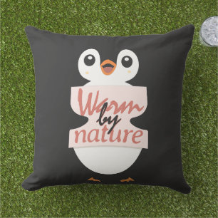 Warm by nature: Adorable Penguin with Playful Text Cushion