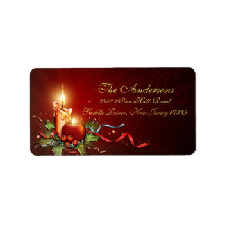 Warm Candlelight Christmas Address Label