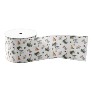Warm Christmas Snowman Pattern Ribbon Grosgrain Ribbon