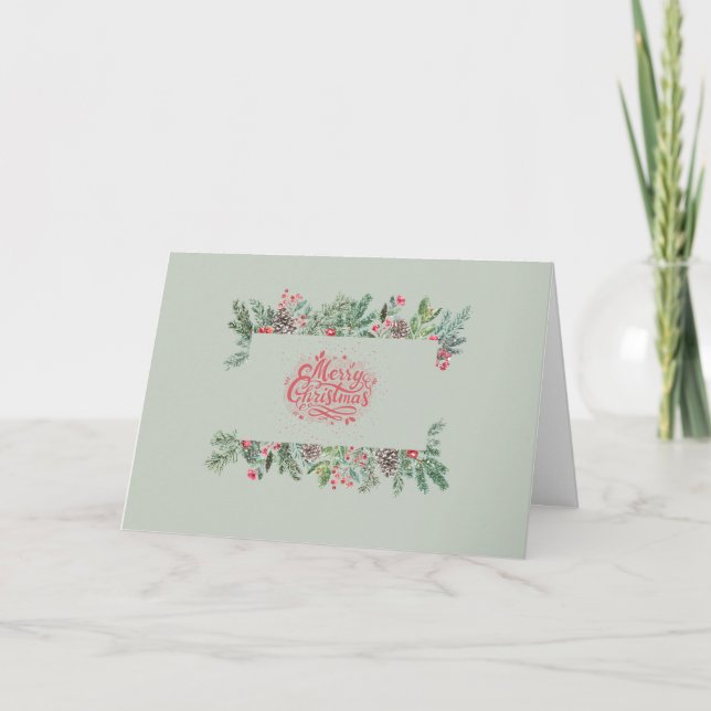 Warm Christmas Wishes Customizable Inside Text Holiday Card (Front)
