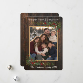 Warm Christmas Wishes Family Photo Holiday Card