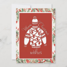 Warm Christmas Wishes Sweater Faux Papercut 