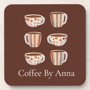 Warm Circle Pattern On Cups Of Coffee Coaster