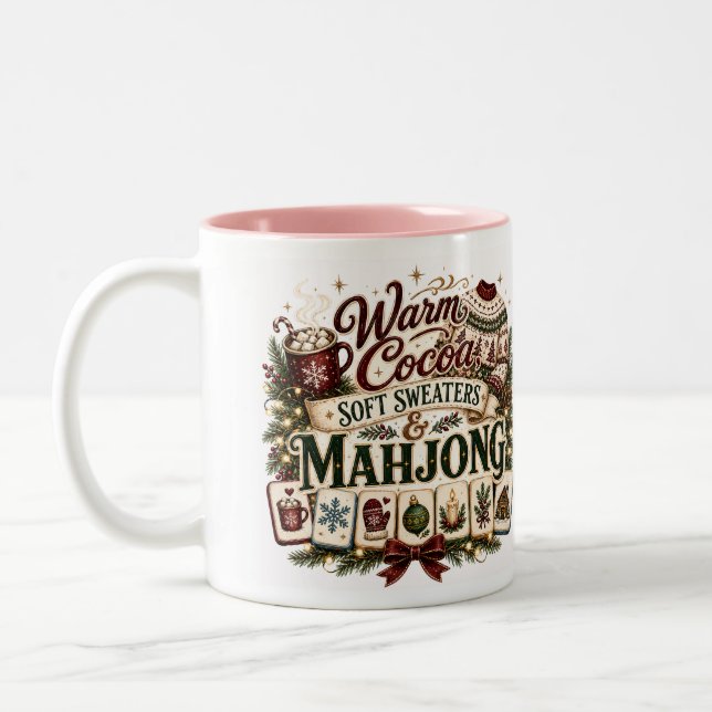 Warm Coco And Mahjong Two-Tone Coffee Mug (Left)