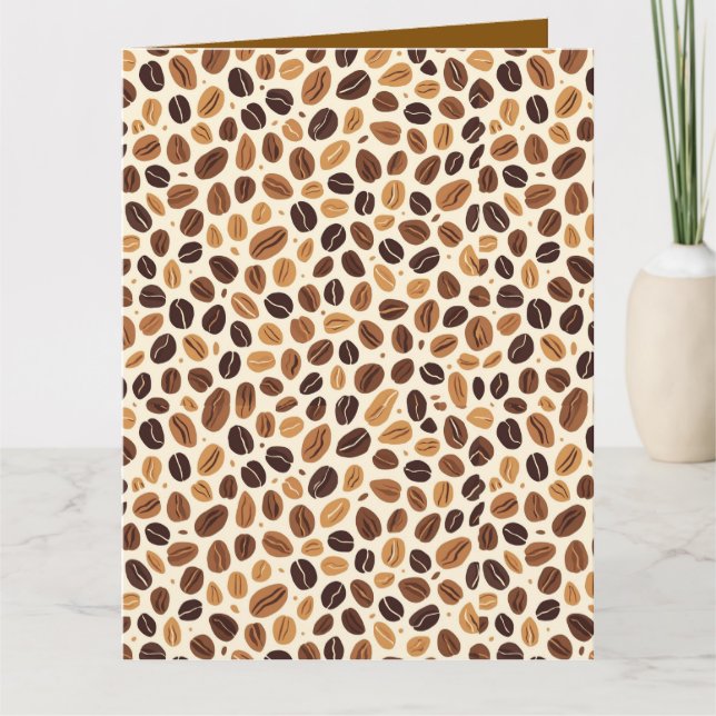 Warm Coffee Bean Roast Tones Seamless Pattern Card (Front)