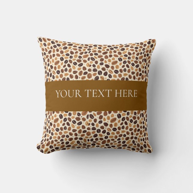 Warm Coffee Bean Roast Tones Seamless Pattern Cushion (Front)
