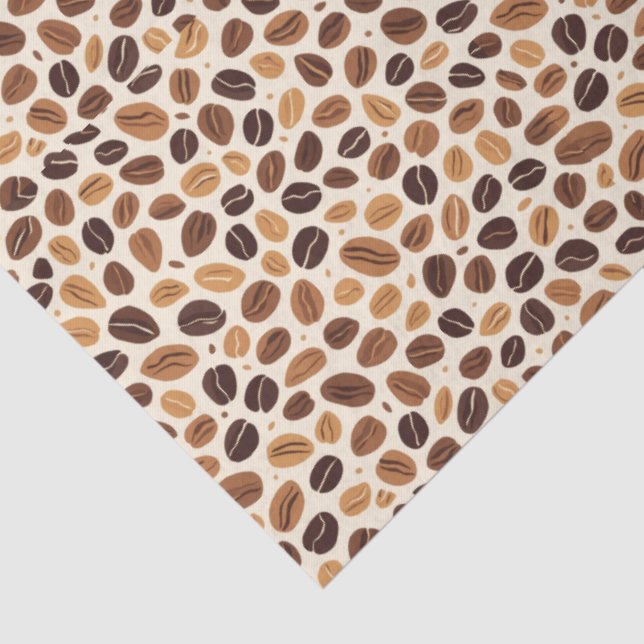 Warm Coffee Bean Roast Tones Seamless Pattern Tissue Paper (Detail)