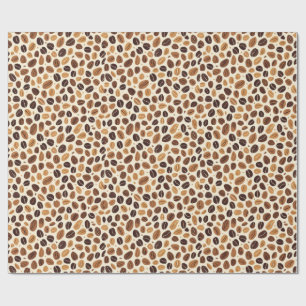 Warm Coffee Bean Roast Tones Seamless Pattern Wrapping Paper