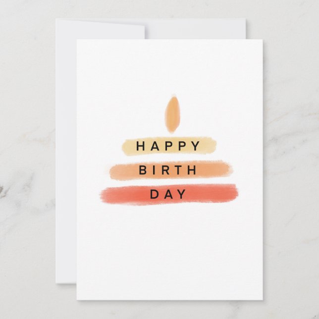Warm colour candle birthday card  (Front)