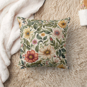 Warm Colour Roses Botanical Cushion