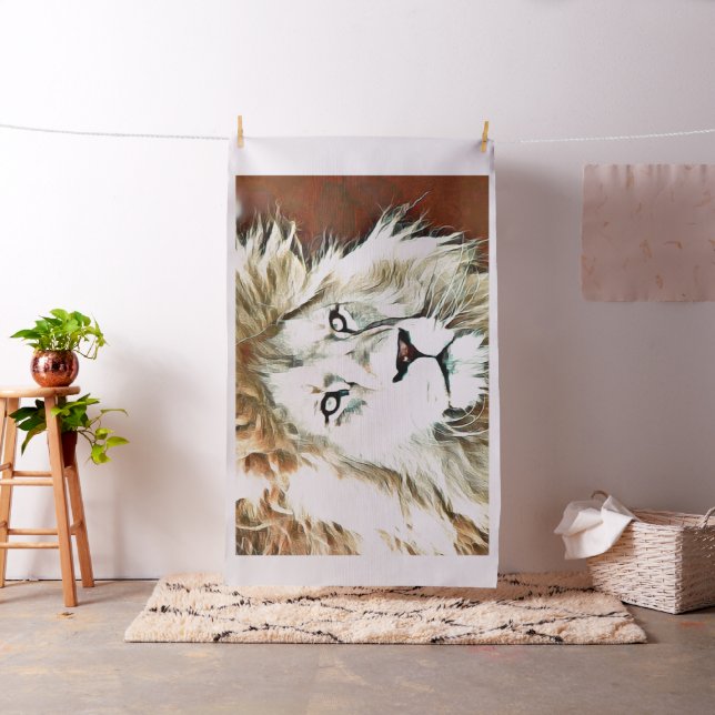 warm coloured animal lion fabric (In Situ)